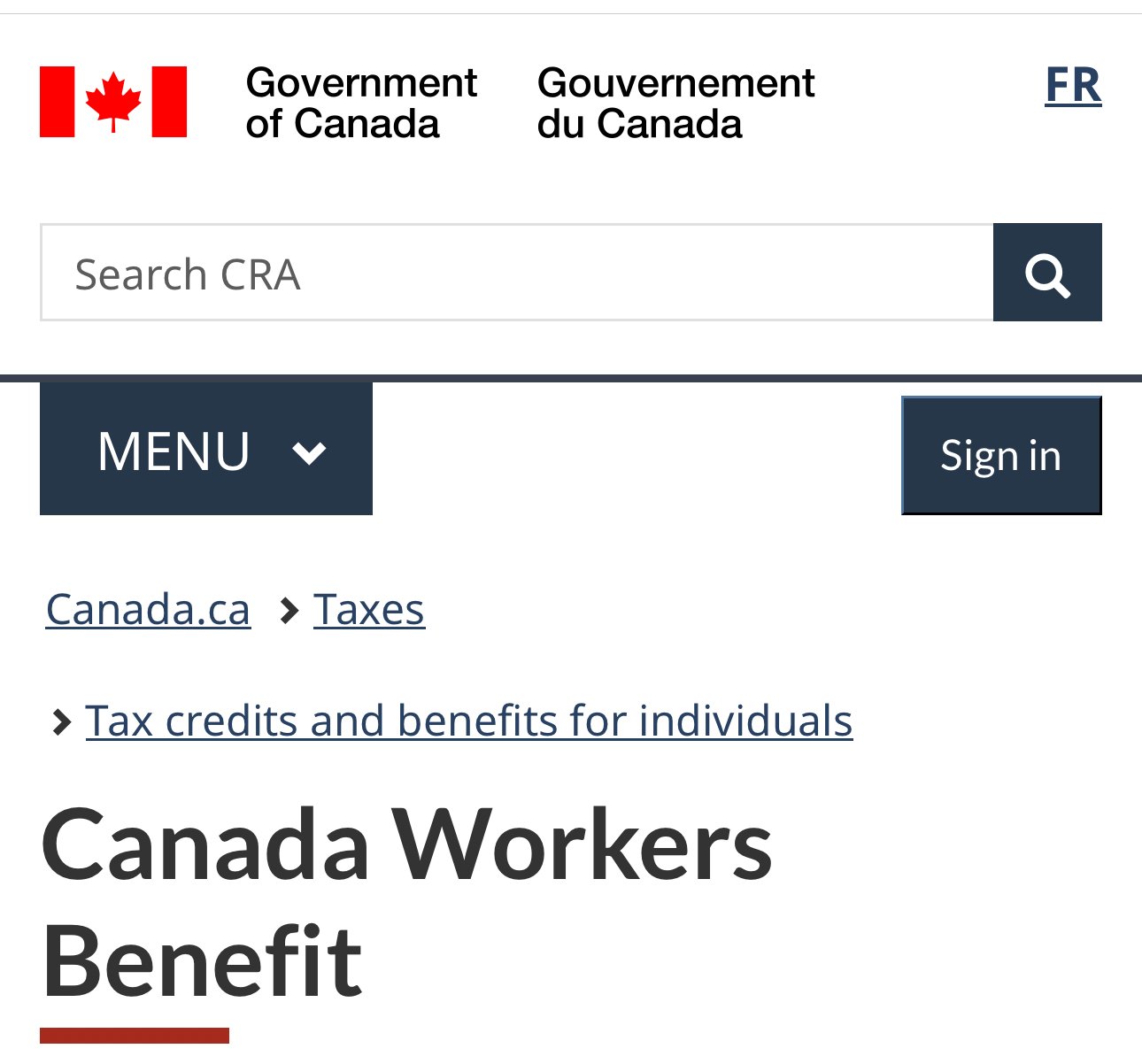 Advanced Canada Workers Benefit