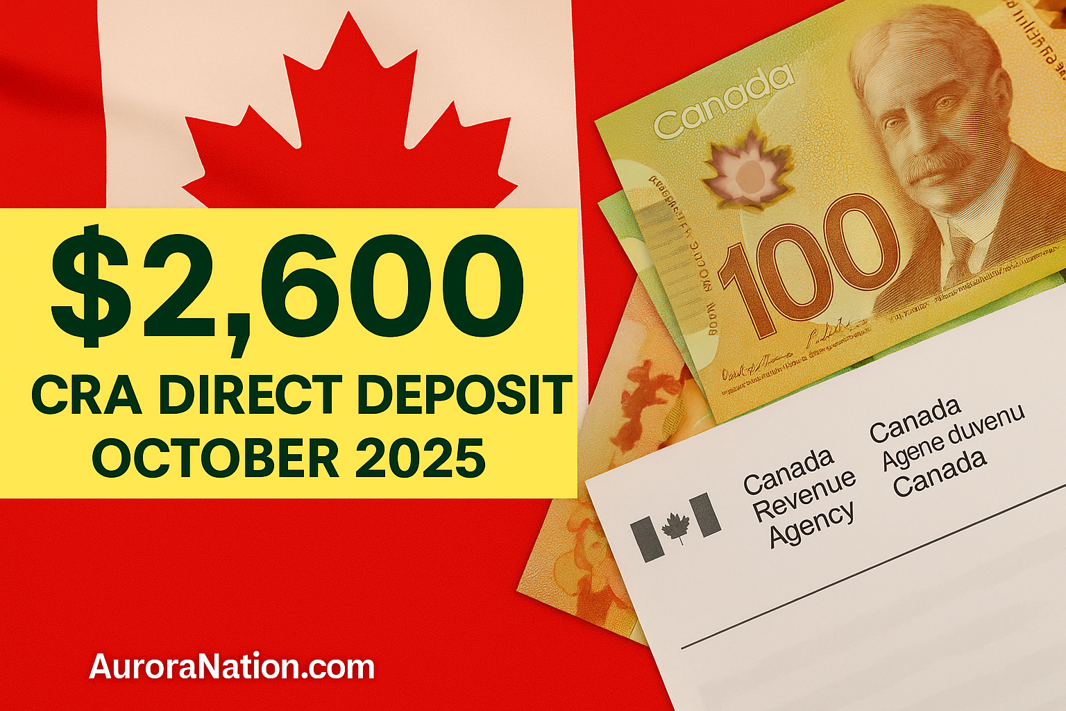 $2,600 CRA Direct Deposit in October 2025: Eligibility, Payment Dates,